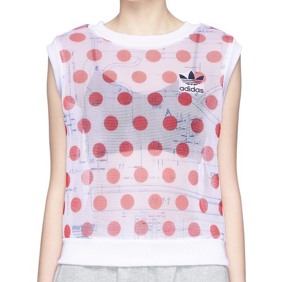 adidas Originals Polka Dot Mesh Vest - Picture 1 of 6
